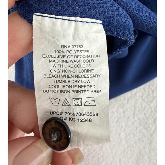 Grand Slam Blue Short Sleeve 3Button Placket Collared Tennis Polo Shirt Large - Picture 5 of 5